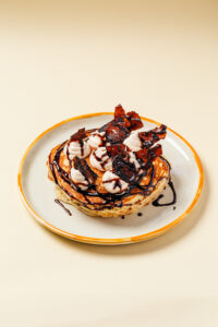 pancakes with chocolate and tiramisu cream