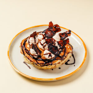 pancakes with chocolate and tiramisu cream
